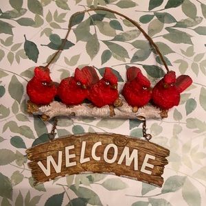 Decorative Cardinal Welcome Wall Hanging